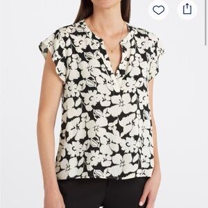 Sanctuary Mel Blouse — Floral Black and White Women's Top